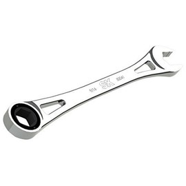 SK Hand Tool 80041 9/16" 6 Point X-Frame Metric Combination Ratcheting Wrench, Chrome, 1.7° Arc Swing, 216 Positions, Made in America