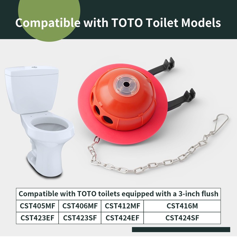 ALLCSM THU500S Toilet Flapper Compatible with TOTO Toilets 3 Inch