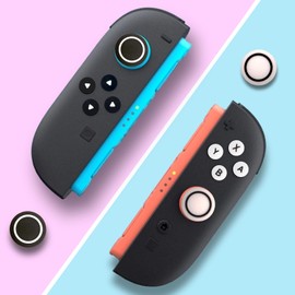 LEPEYMDA Cross D-Pad Button Caps Switch 2 Thumb Grip Caps Set, Creative Soft Joystick Covers Key Buttons Sticker Cover Caps Design for Switch 2 (Black & White)