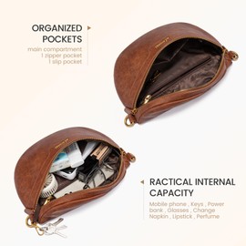 LOVEVOOK Fanny Packs for Women Cross Body, Vegan Leather Belt Bag for Women, Waterproof Sling Purse Fashion Waist Pack Designer Chest Bum Bag with Boho Style Strap