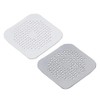 Drain Hair Catcher Square Silicone Trap Shower Drain Cover with Suction Cups for Bathroom Bathtub Kitchen Filter Flat Strainer, 2 Pack
