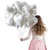 Tayuvira 25 Pcs White Heart Balloons,18 Inch Heart Foil Balloons,White