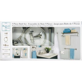 Sheffield Home 5 Piece Bathroom Accessory Set in Brushed Nickel(Silver) Finish