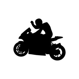 Motorcycle Rider Silhouette Sticker Vinyl Decal Notebook Car Window Laptop 5"x 4" (Black)