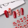 Valentines Nail Stickers 6 Sheets Red Nail Decals Stickers for