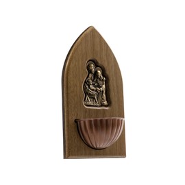 Intercession Wooden Holy Water Font - Holy Family