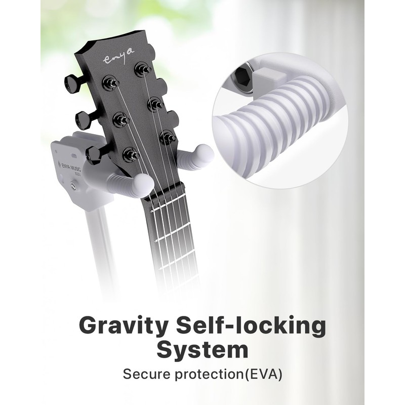 enya Auto-Lock Guitar Stand - Heavy Duty Steel, 33lbs Capacity,