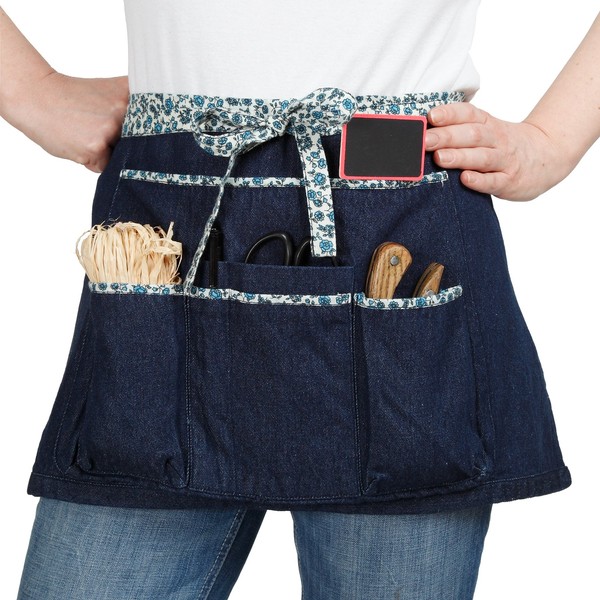 The cordeline Short Garden Apron Denim Blue Liberty 64 x 0.5 x