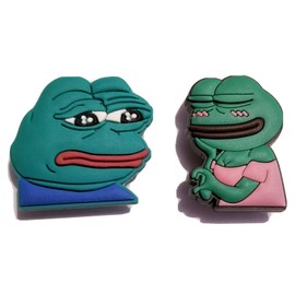 Unbranded Pepe & Mrs! 2PC Frog Shoe Charm Set! NEW! For Shoes, Bracelets, Crafts
