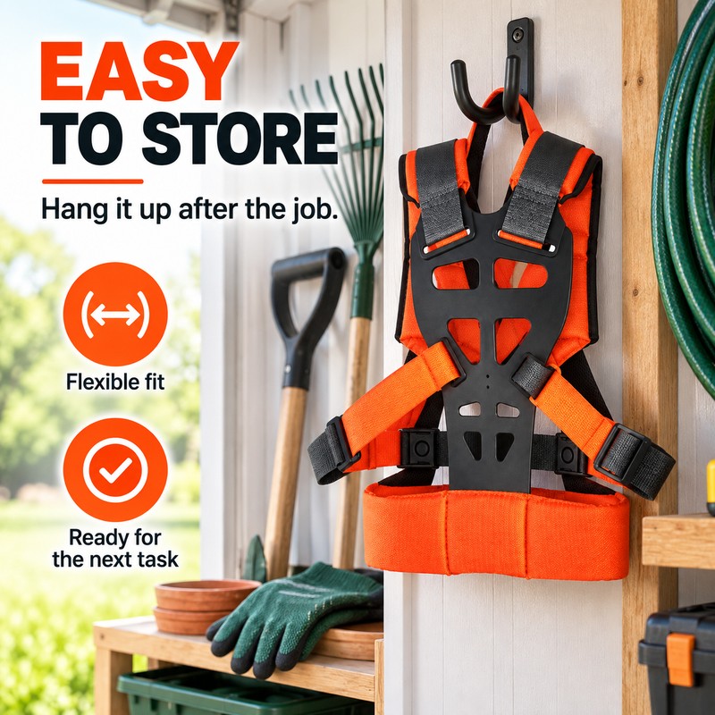 Adjustable Brush Cutter Harness for Yard Work – Padded Double