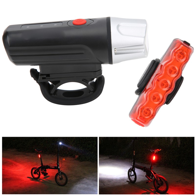 Bike Lights Front and Back 300lm USB Rechargeable LED Mountain