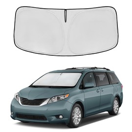 Windshield Sun Shade for Toyota Sienna 2011-2020 Front Window Shade Custom Fit Sienna Accessories Sun Visor Foldable Shade Blocks UV Rays Summer Must Have Car Accessories