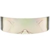 zeroUV 80s Futuristic Cyclops Cyberpunk Visor Sunglasses with Semi Translucent