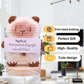 CoFuBcad Mini Funny Positive Potato, Cute Knitted Wool Potato Toy with Positive Card, Birthday Party Decor Office Decoration(A2)