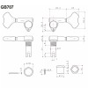 Gotoh GB707 6-Strings Bass Machine Heads Set L3+R3 w/ Screws