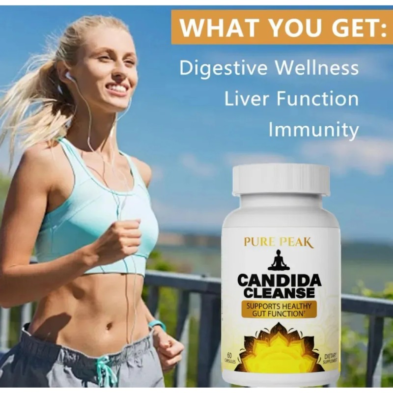 Pure Peak Candida Cleanse - Gut Colon Support 60 Cpsulas