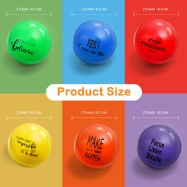 Motivational Stress Balls for Kids and Adults Stress Relief Balls with Motivational Quotes Hand Exercise Balls to Relieve Anxiety and Stress (Bright Style,6 Pcs)