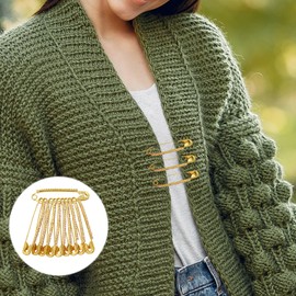 HFZRZFH 20pcs Extra Large Gold Crystal Pearl Safety Pins - Stylish & Decorative Brooch Pins for Women's Fashionable Clothing, Sweaters, Shawls, Skirts, Hats, Scarves, Lapels