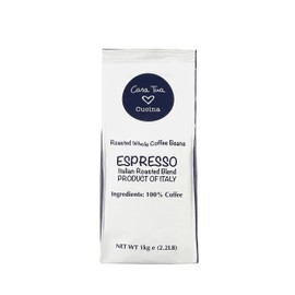 Casa Tua Cucina Roasted Whole Coffee Beans, 1kg/2.2lb, Espresso Blend of Arabica & Robusta, Hand-Harvested