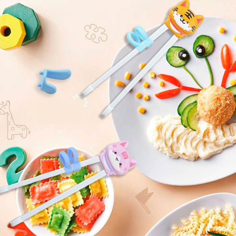Quimoy 2 Pairs Chopsticks for Kids, Automatic Rebound Kids Chopsticks