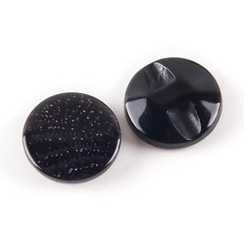 10 botones redondos de resina a rayas para accesorios de costura de chamarra (negro, 15 mm)