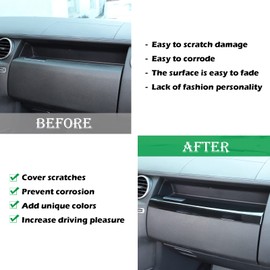 PIUGILH Car Central Control Dashboard Panel Cover Stickers Inner Decorative Decal Moulding Trim Accessories for Land Rover Discovery 4 2010-2016
