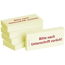 BIZSTIX Business Sticky Notes "Bitte nach Sigschrift zurück!" Pack of 5