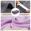 SUNLANDマイクロファイバーヘアドライタオル超吸収性速乾性マジックヘアターバン グレー 紫の 100×50cm (2枚)