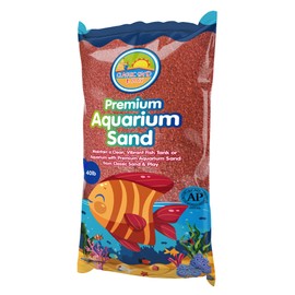CLASSIC SAND & PLAY Natural Aquarium Sand for Freshwater and Saltwater Tanks, 40 lb. Bag, Improves Filter Life and Filtration Process, Pre-Washed Fine Sand, Orange
