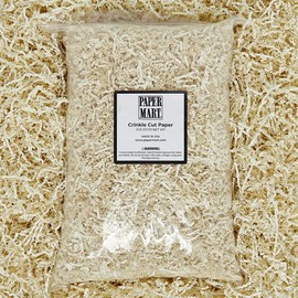 Paper Mart Ivory Crinkle Cut Paper for Gift Box (2 lb), Crinkle Cut Paper Shred Filler, Shredded Paper for Gift Box, Ivory Basket Filler Paper Shred (2 lb), Ivory Paper Box Filler, Basket Shred
