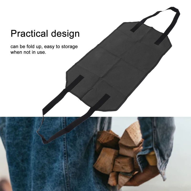 Large Canvas Firewood Carrier Log Bag Indoor Fireplace Log Carrier
