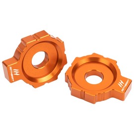 MotHeartCNC Motorcycle Rear Chain Adjuster Regulator Slider Blocks For 200 Duke 11-19/RC 390 14-19/390 Duke 11-19/125 Duke 11-19/RC 125 14-19/RC 200 14-19 Accessories (Orange)