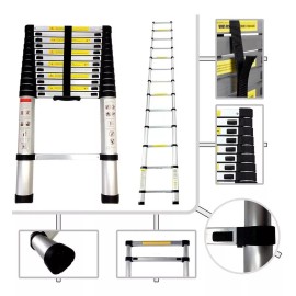 IROS Escalera Telescopica 3.8 Metros Retractil De Alumino