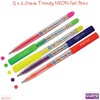 Flair 5 x 1.0mm Trendy NEON Ink Colour Gel Pens