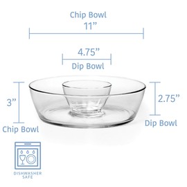 Mikasa Napoli Chip and Dip Set, 11-Inch, 2-Piece, Clear