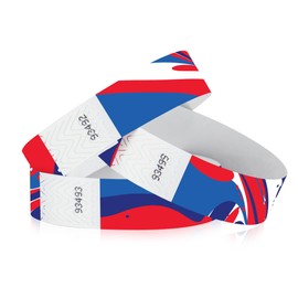 500 WristCo Red, White, and Blue Tyvek Wristbands for Events – Security Cuts & Tamper-Proof Design to Prevent Reuse – Premium-Grade Bracelets for Hospital & Medical ID, Party & VIP Identification