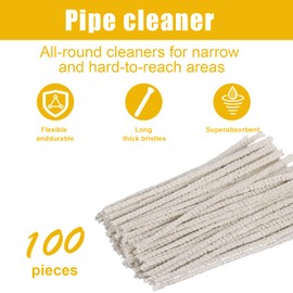 aesxniy 100 Pieces of 6-Inch Conical Pipe Cleaner, Made of Pure Cotton, Used for Removing Tar, Resin, and Dust