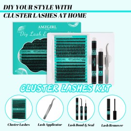 Lash Extension Kit 280Pcs,60D 80D Individual Lashes Clusters Kit,Lash Bond And Seal,Lash Remover For Eyelashes Extensions,Lash Applicator Tool For False Eyelash Cluster Kit At Home(D-Mix8-16mmKit)