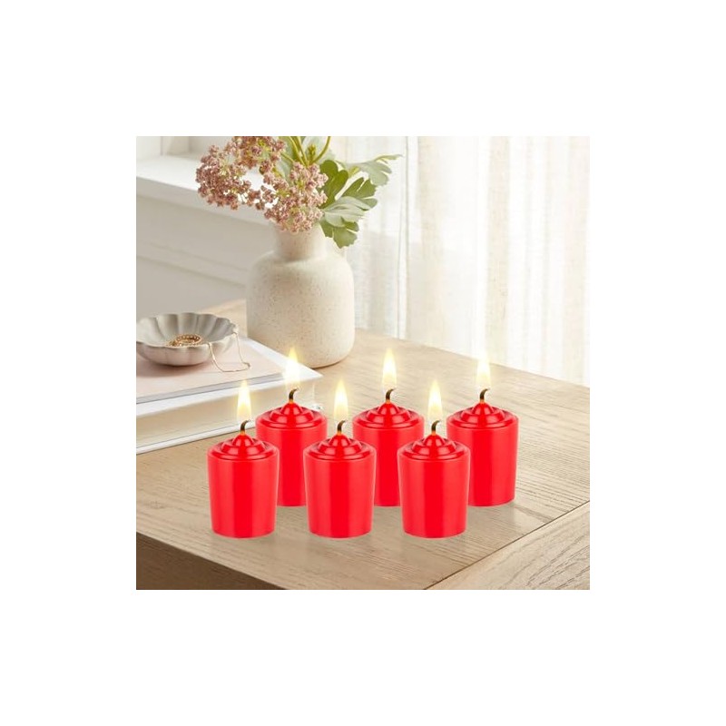 Red Unscented 15 Hours Votive Candles Pack of 12