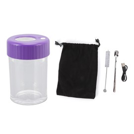 Magnifying Viewing Jar Multifunction Waterproof Magnifying Glass Storage Jar with LED Light for Home Travel Purple