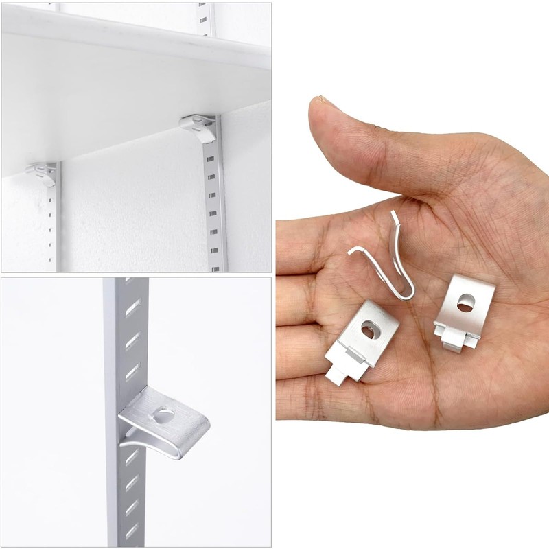 20Pcs Adjustable Cabinet Shelf Bracket Clips, Metal Shelf Bracket Clips,