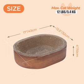 ComSaf Cat Scratcher Bed, Corrugated Cardboard Cat Scratch Bed Lounge Durable Long Lasting, Cat Scratch Pad Cat Scratching Board for Indoor Cats Protecting Furniture Sofa(Oval)
