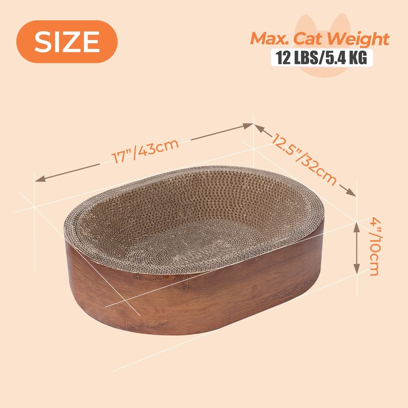 ComSaf Cat Scratcher Bed, Corrugated Cardboard Cat Scratch Bed Lounge