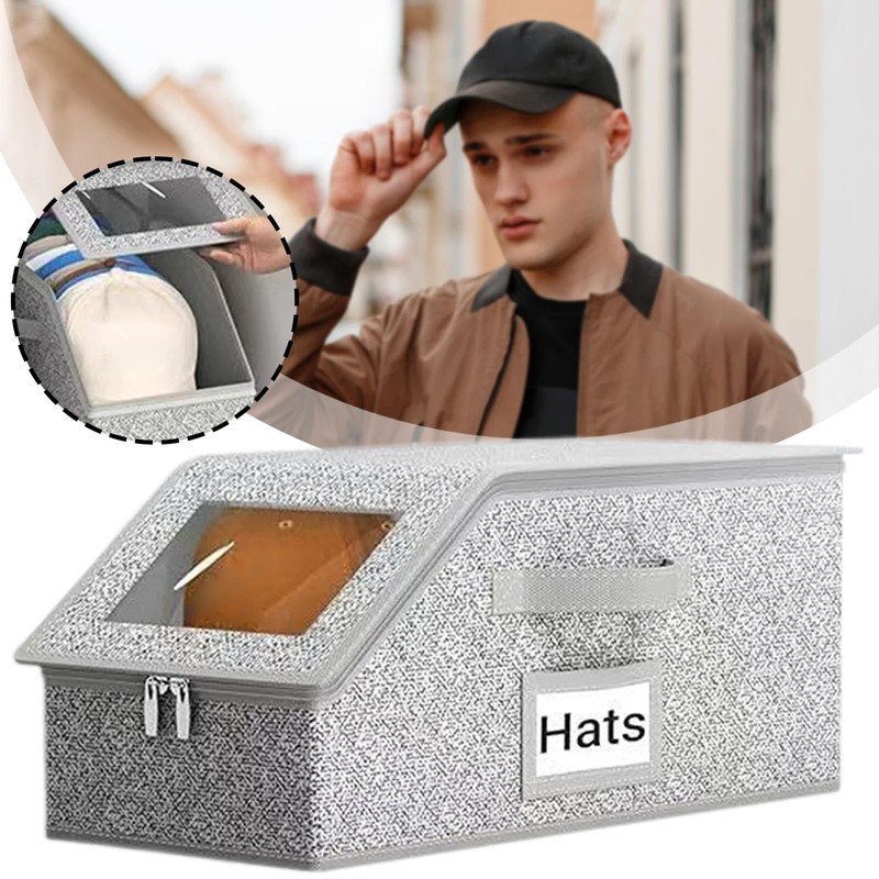 Vurlexat Stackable Hat Organizer for Baseball Caps, 2 Pack Clear
