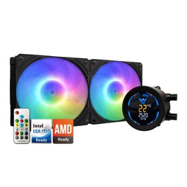 Osprey 240mm AIO CPU Cooler, 240mm Copper Radiator, Leakproof Technology, High Flow Digital Display Pump, RGB Liquid Cooling System for AMD Ryzen/Intel LGA 1700*/1200/115X, Black