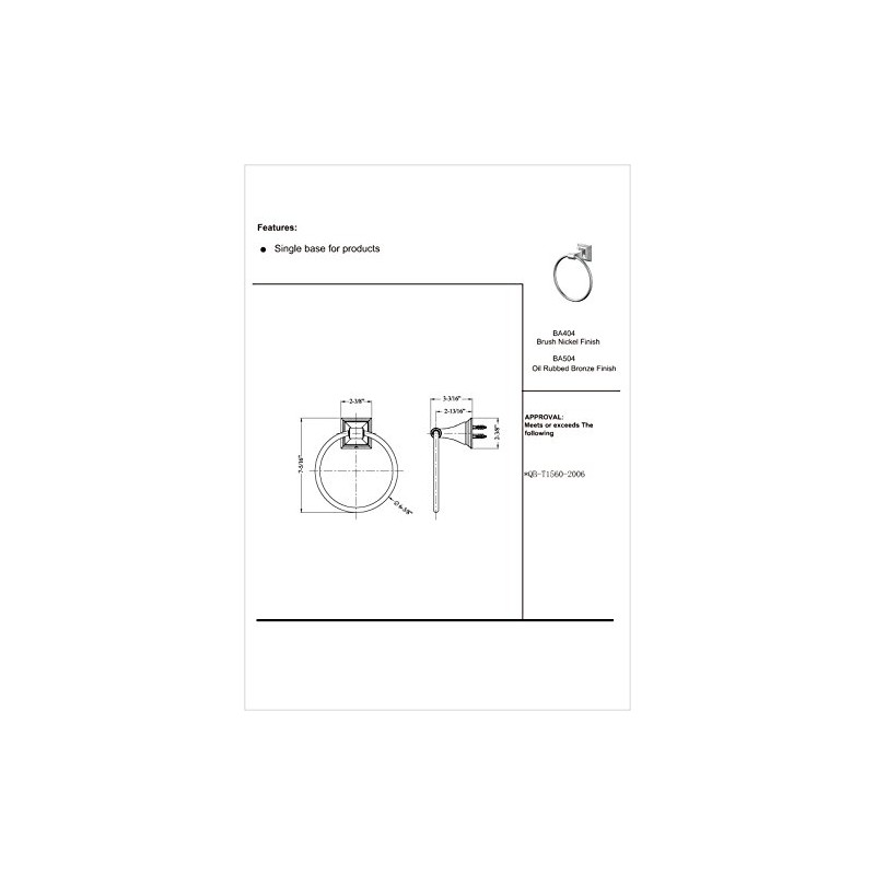 Designers Impressions 500 Series Oil Rubbed Bronze Towel Ring