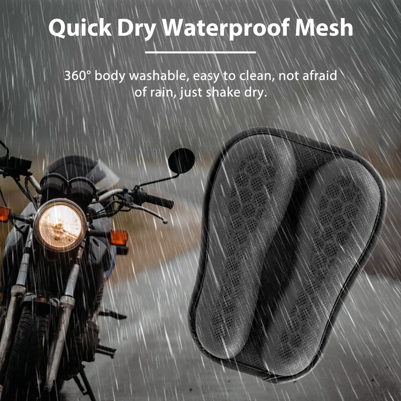Universal Motorcycle Seat Cushion, 3D Honeycomb Breathable Seat Pad Shock