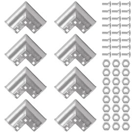 GBACHOOSE 8PCS Aluminum Chain Link Fence Gate Corners Gate Elbow with 90° Angle Design for 1-3/8" x 1-3/8" Outdoor Diameter Pipe, Chainlink Fence Parts Pressed Gate Corner Include Bolts