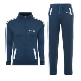 Skylinewears X-2 Men Tracksuits 2 Pieces Set Running Jogging Sweatsuit Full Zip Sweatsuit Athletic Sports Set 2White Pipe TealBlue M