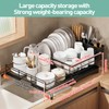 Large Dish Drying Rack,Extendable Dish Rack With Cutlery Holder, Anti-Rust